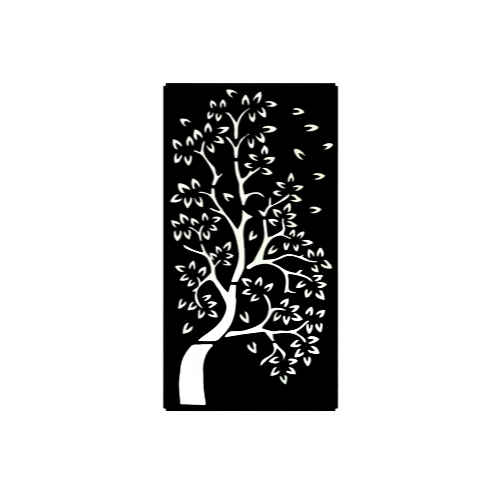 METAL GARDEN SCREEN TREE- BLACK