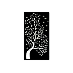 METAL GARDEN SCREEN TREE- BLACK