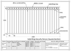 RING TOP FENCE PANEL- 1200x2400mm