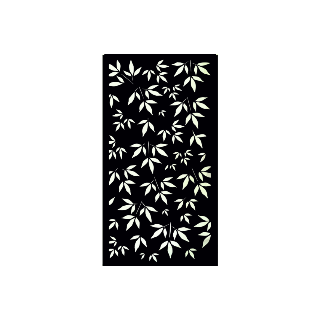 METAL DECORATIVE SCREEN LEAF- BLACK